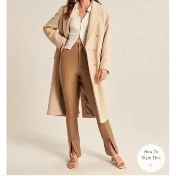 Abercrombie & Fitch The Skinny Ultra High Rise Vegan Leather Split-Hem Pant - Picture 8 of 8